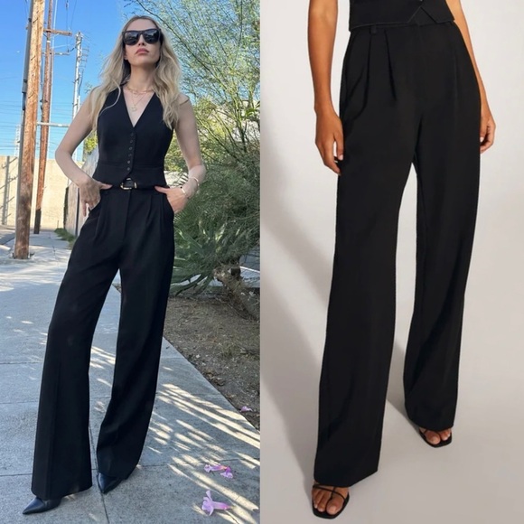 Favorite Daughter- The Favorite Pant Black Size 14 Wide Leg Tailored Trousers - Picture 1 of 9